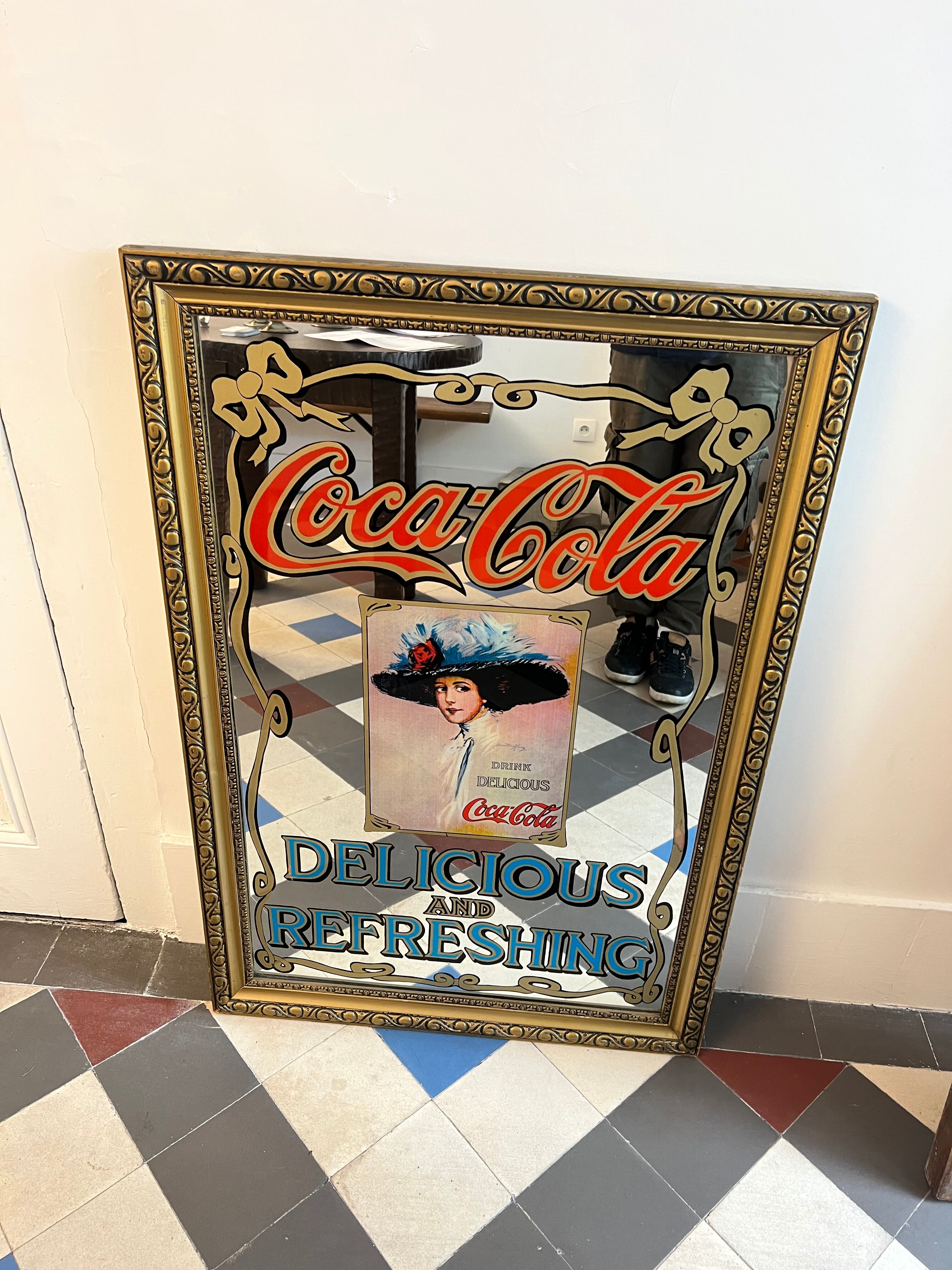 Vintage mirror pub coca cola