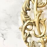 Underside of old solid brass dish, american manufacture Virginia Metalcrafters