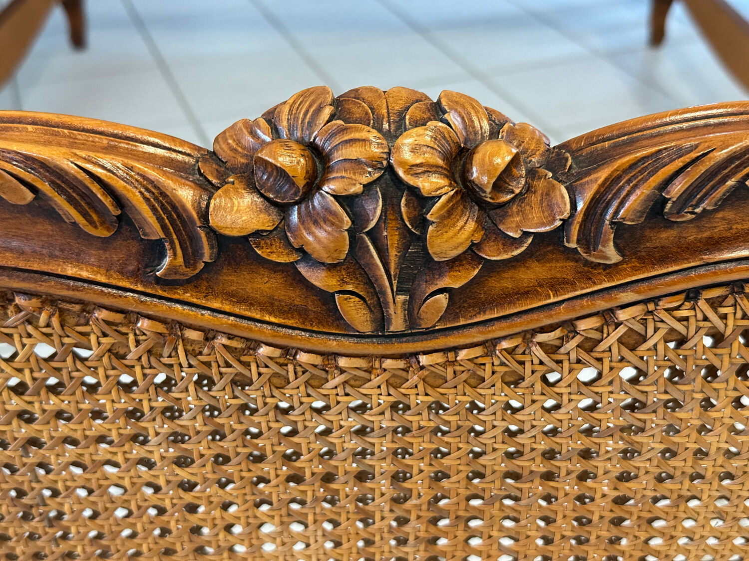 Lit basket in caning Louis XV style 1950
