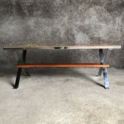 Ceramic coffee table and chrome and wood legs, Juliette Belarti, 1960