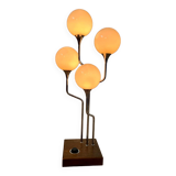 Old metal table lamp Italian design Gioffredo REGGIANI 70s vintage 4 lights