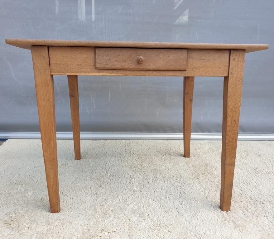 Office table campaign XIXth solid oak