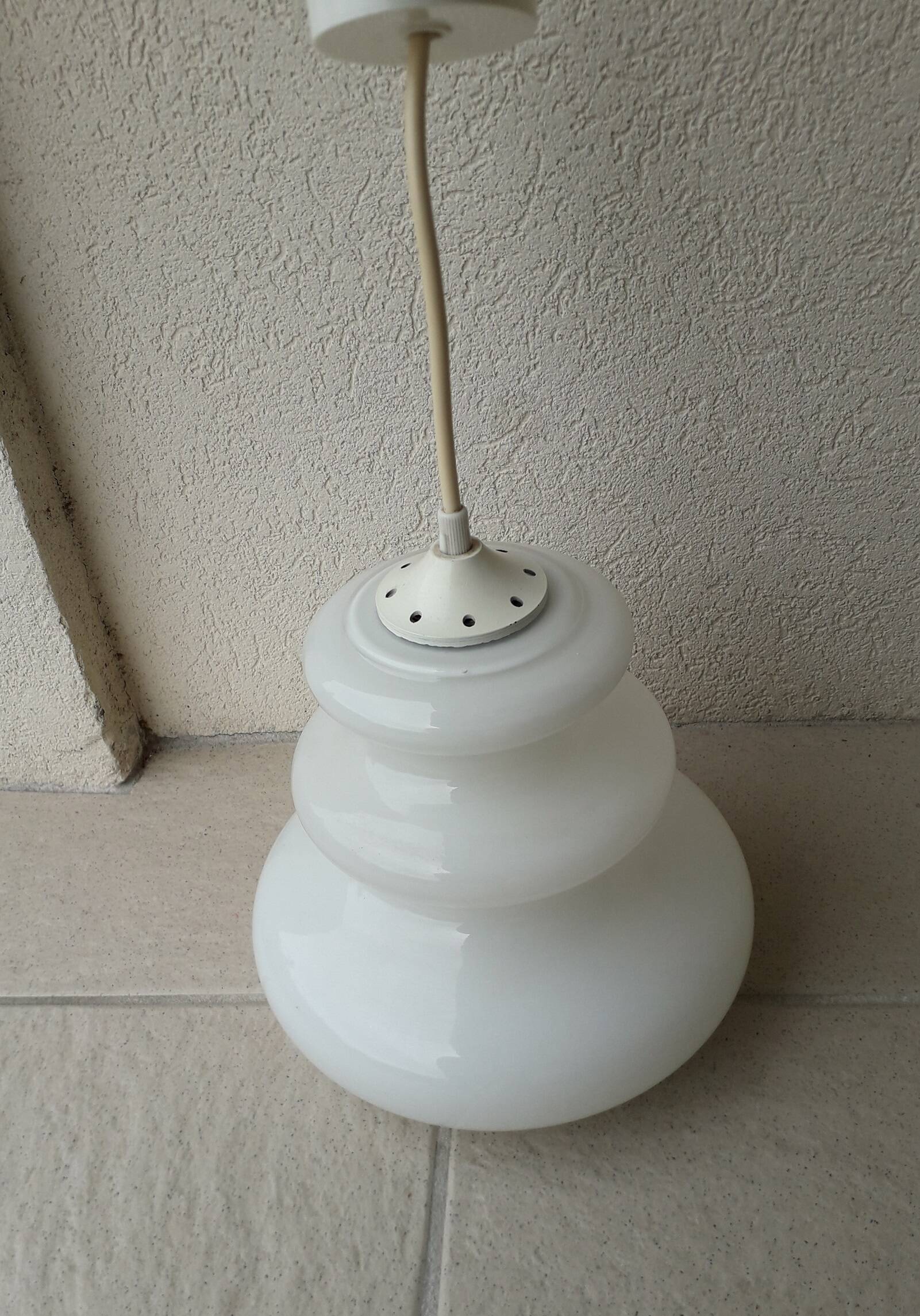White opaline pendant light