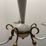 Italian Murano Glass Brass Chandelier 1940’s