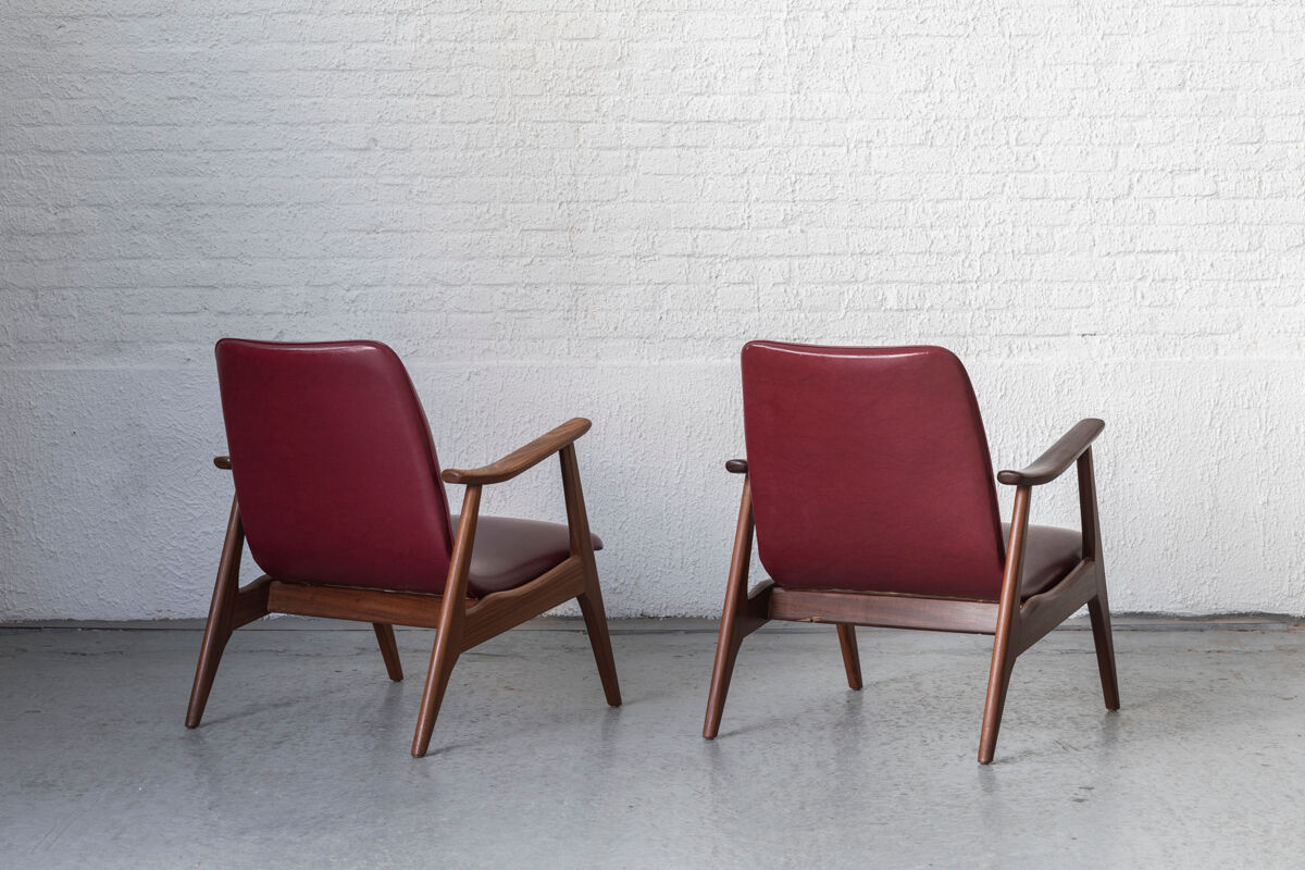 Set easy chairs by louis van teeffelen for wébé, dutch design, 1960s