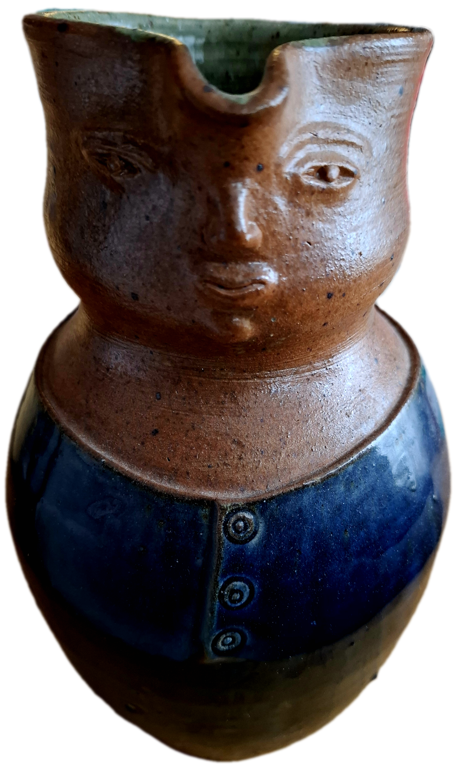 Pichet bicolore anthropomorphe en céramique Nigon Savignies