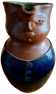 Bicolour anthropomorphic ceramic pitcher Nigon Savignies