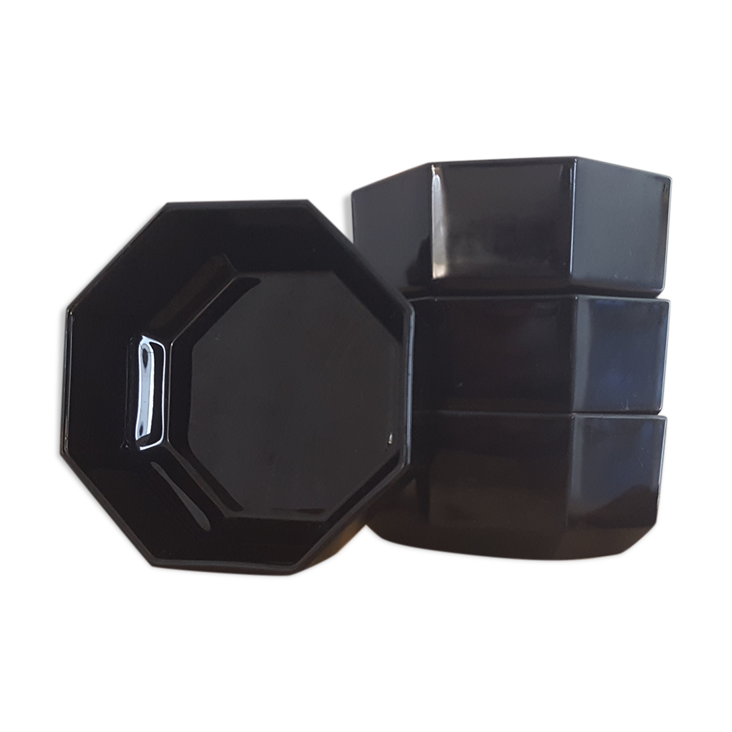 Vintage black Arcoroc ramekins