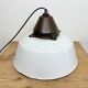 Industrial White Enamel and Cast Iron Pendant Light, 1960s