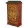 Vintage Chinese wardrobe painted with pagoda and drawers.