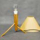 Mid Century Maple Table Lamp Tripod Base ULUV Style, 1960s
