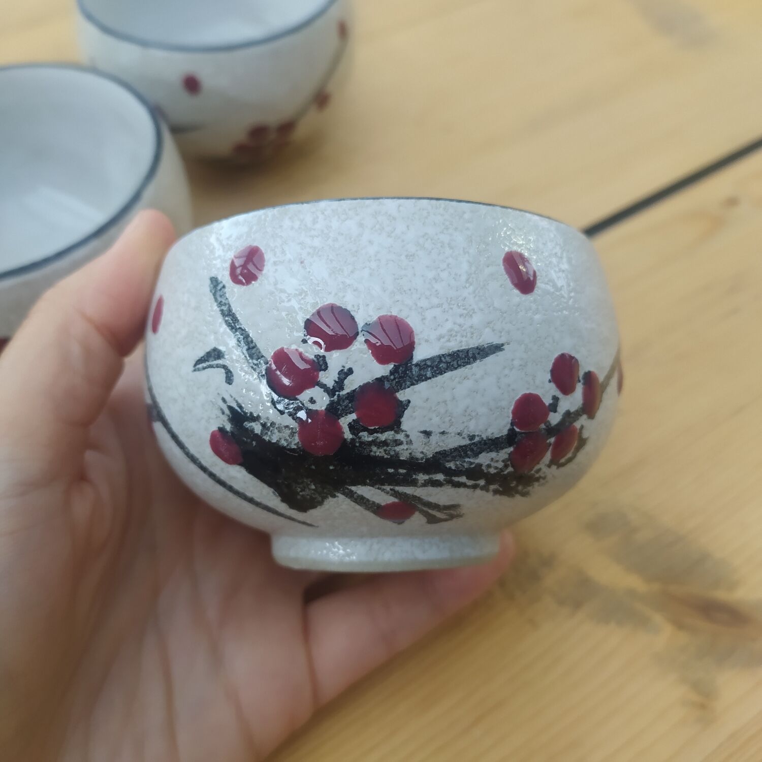 Lot de cinq tasses à thé japonais vintage