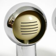 Pair of large Mid Century Space Age chrome table lamps - Made in Italy