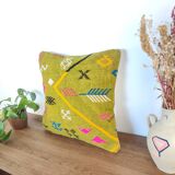 Coussin marocain vert tribal