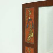 Miroir en teck et céramique par Atelier Pinson, années 1960