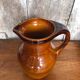 Old ST CLÉMENT vintage brown ceramic pitcher