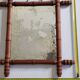 Antique mirror in turned wood imitating bamboo, 43 x 49 cm