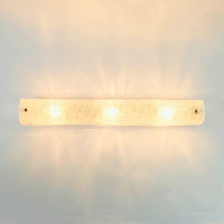 XL Mid Century Murano Glass & Chrome Wall Light from Hillebrand, 1970s