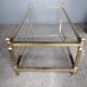 Table basse laiton et verre ep 1970 hollywood regency