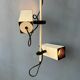 Vintage Philips beige downrod ceiling lamp