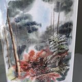 Watercolor painting of the Landes forest