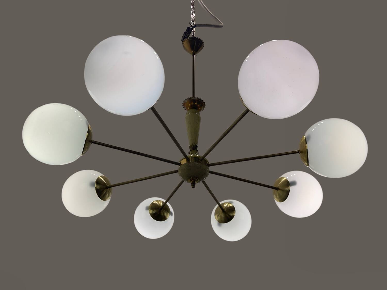 Italian Sputnik Brass Chandelier 1950’s
