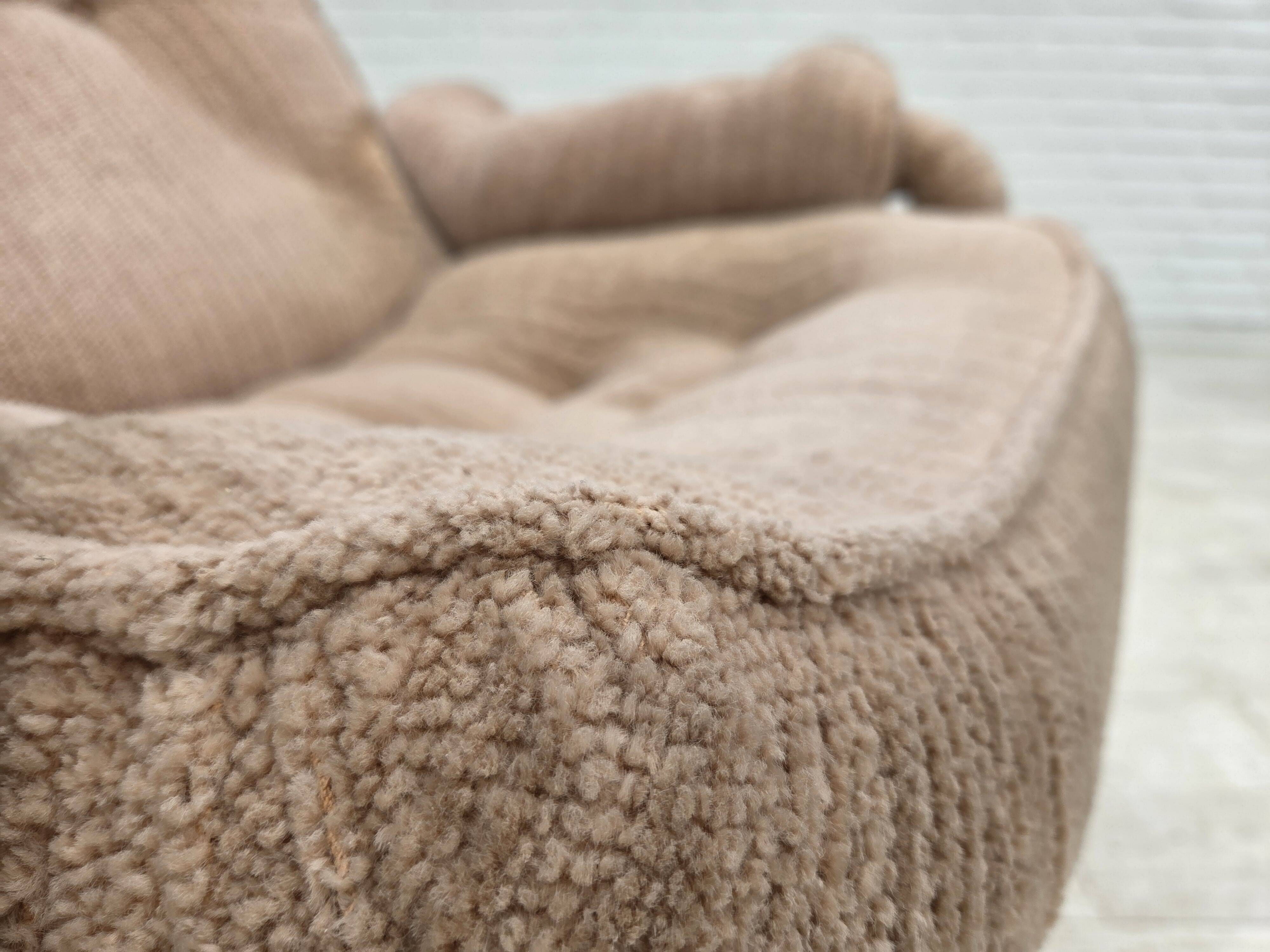 1970s, Danish swivel armchair, beige furniture fabric.