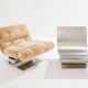 Pair of steel and Mohair velvet armchairs by François Monnet 1970