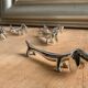 Vintage silver-plated metal knife rest - Set of 6 dachshunds •® •- Elegant