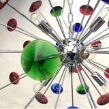 Lustre spoutnik en verre de Murano coni