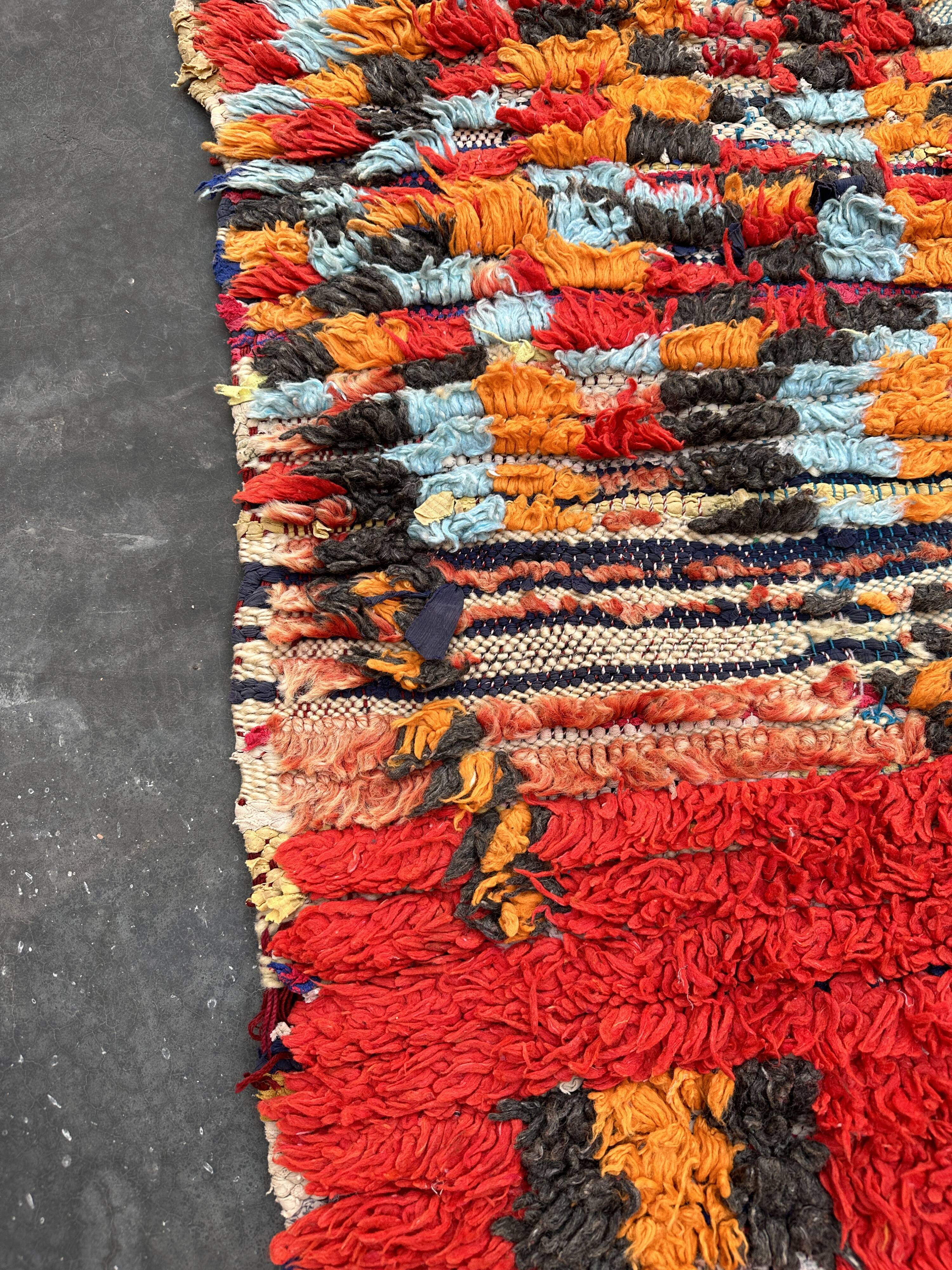 Tapis Marocain boujad coloré - 106 x 235 cm