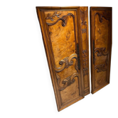 Pair of 19th-century walnut doors with walnut burl