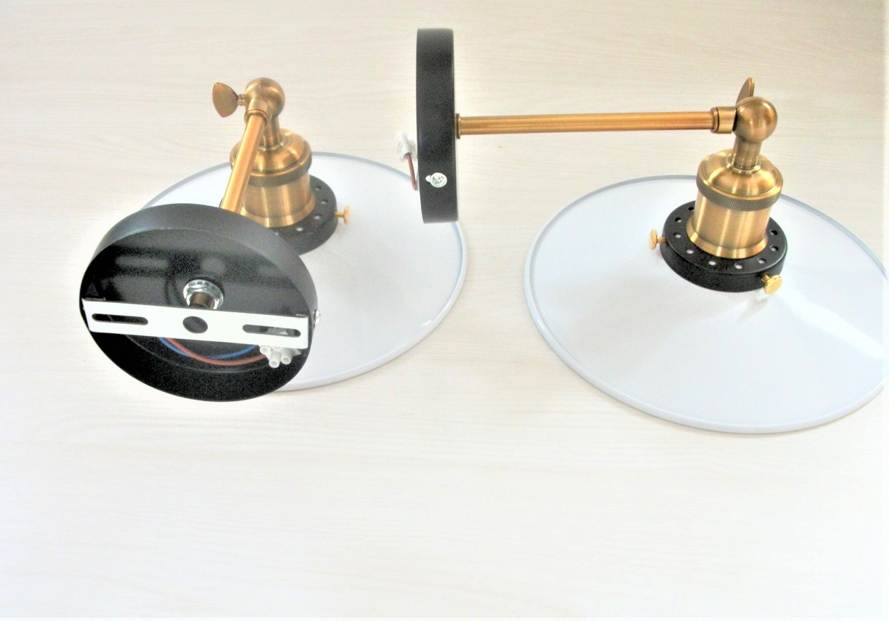 Pair of metal wall lights