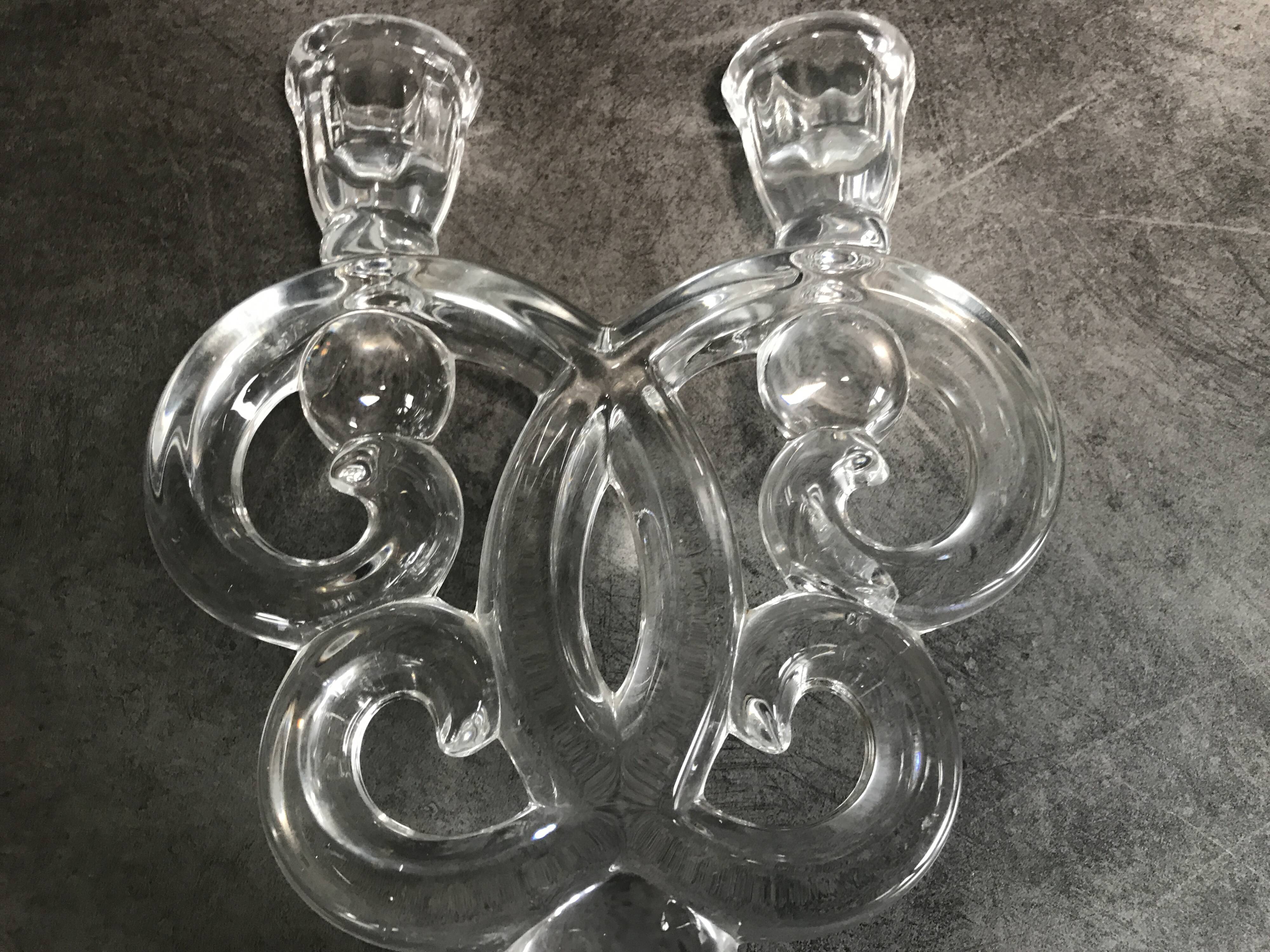 Pair of vannes crystal candelabra, 1960s decoration