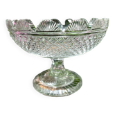 Coupe sur pied en cristal pointe de diamant centre de table vide poche deco