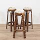 Set of three rattan bar stools from the 1970s