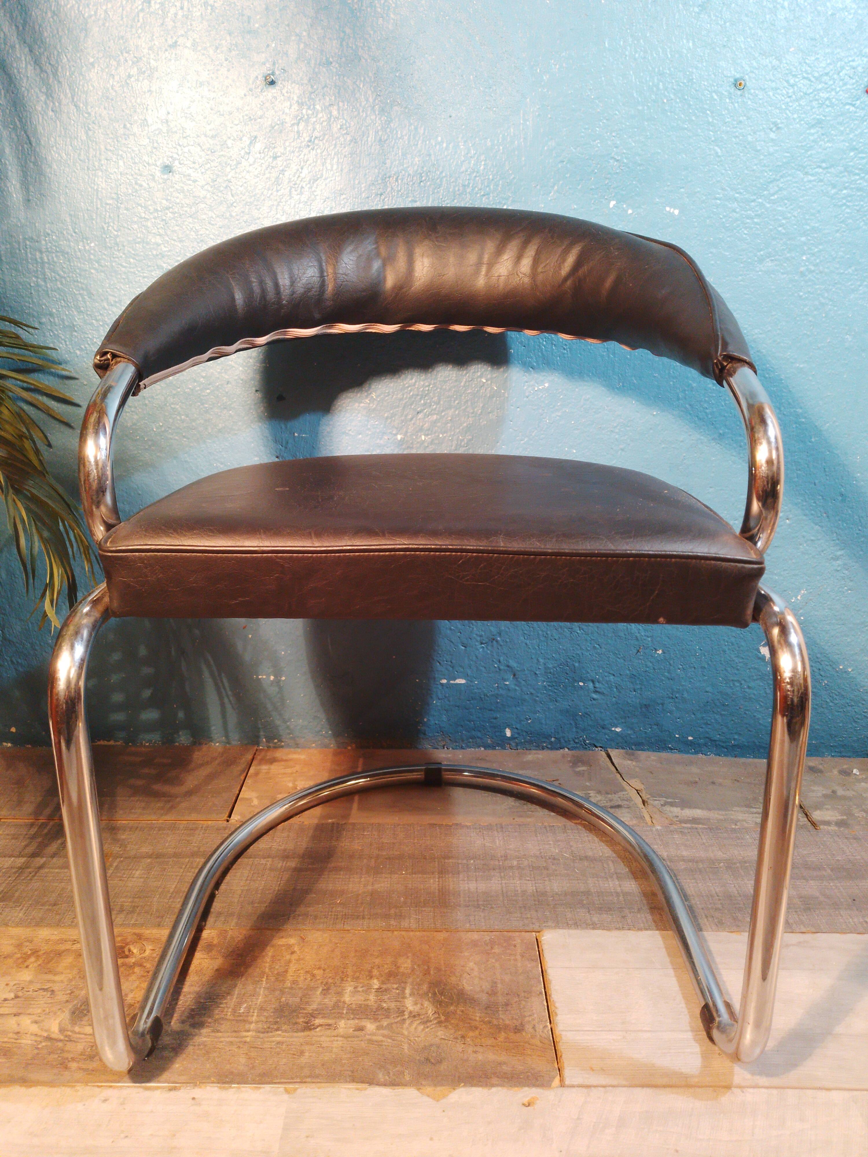 Fauteuil cuir Giotto Stoppino 1970s