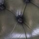 Chesterfield office chair in green cowhide leather on casters with high back