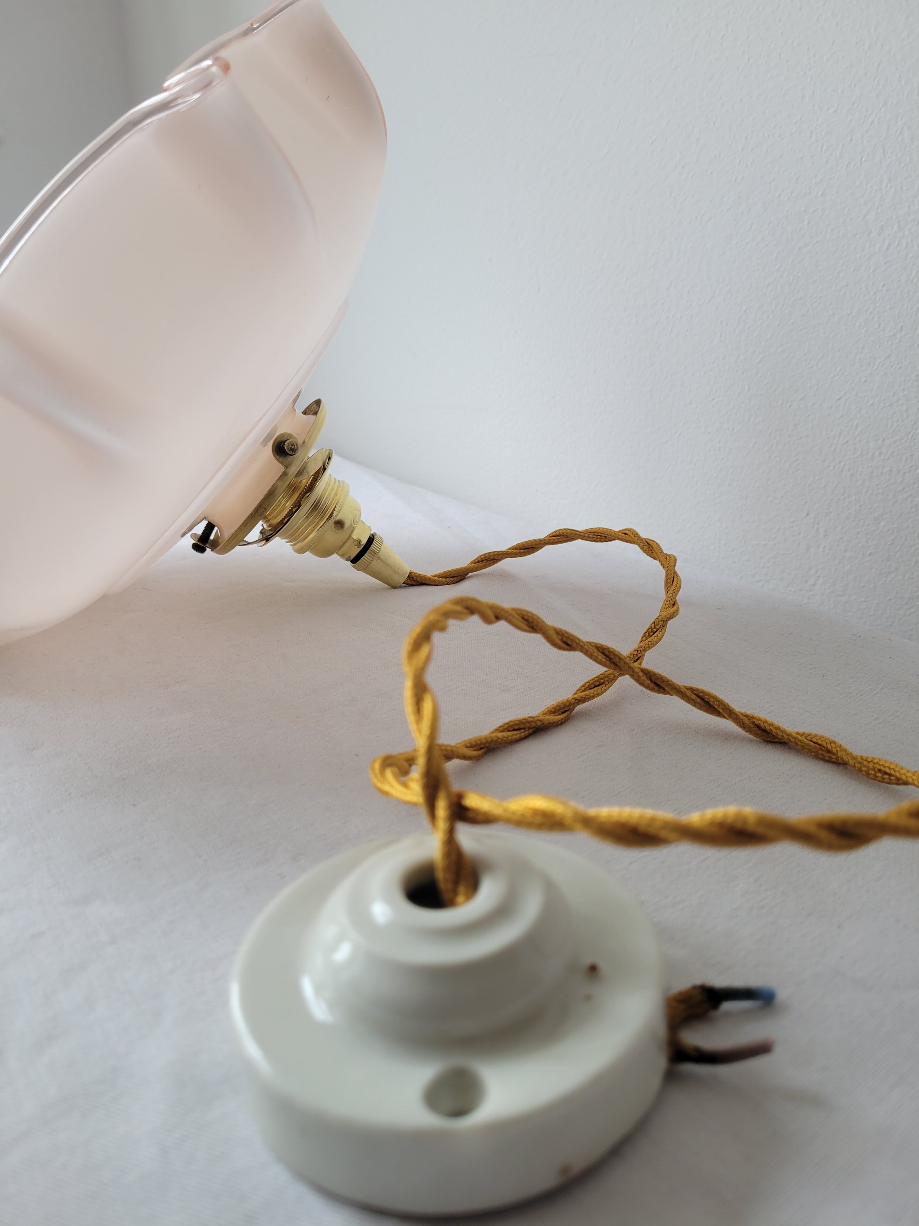 Pink opaline pendant light
