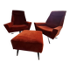 Lot of 2 armchairs and 1 ottoman.