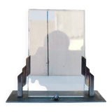 Art deco photo frame Silver metal Vintage