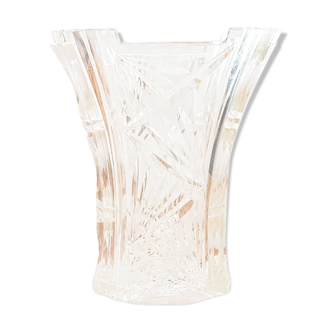 Vintage art deco style chiseled glass vase