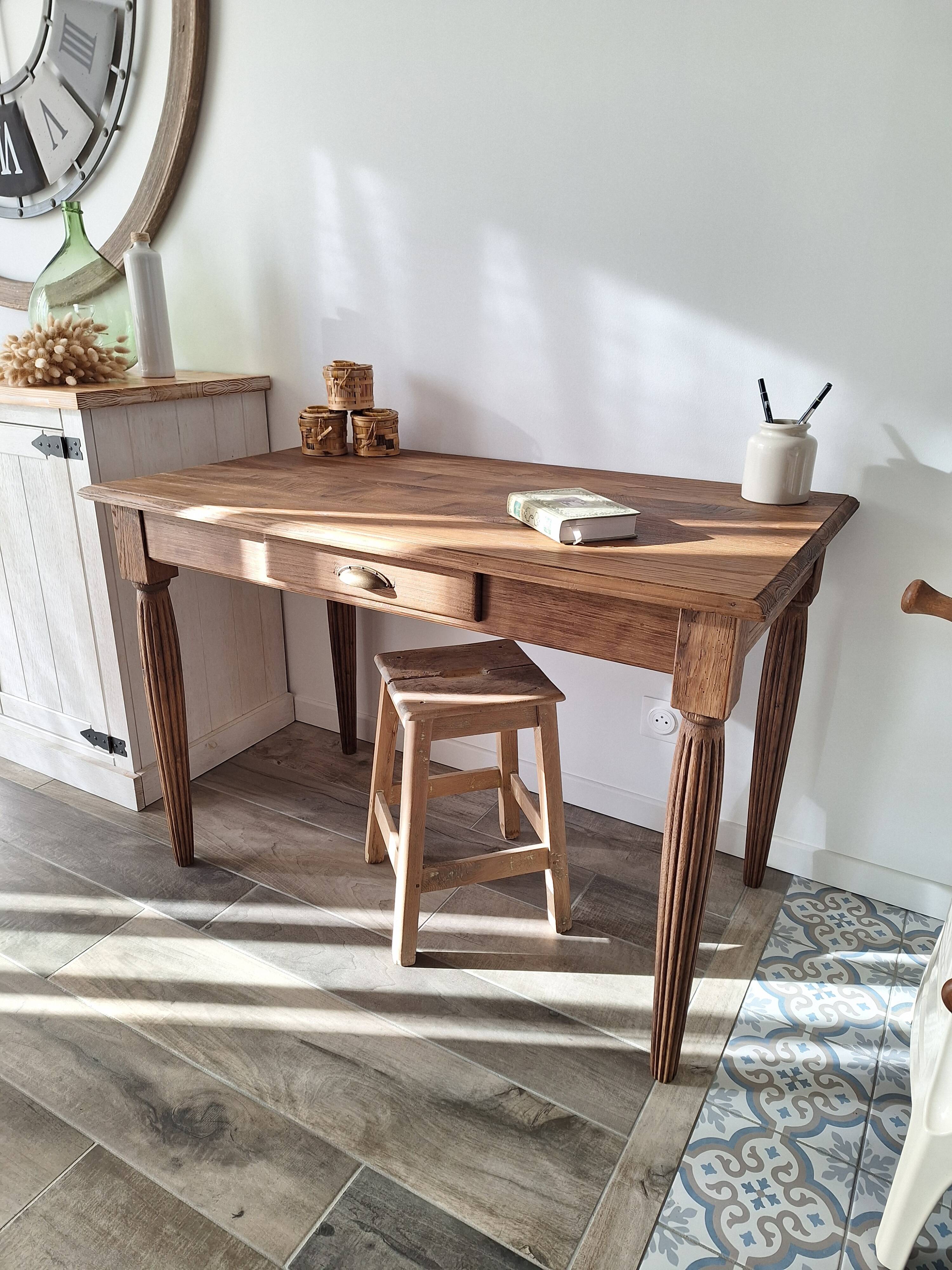 Oak farmhouse table in country style
