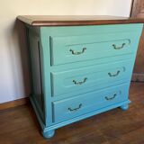 3-drawer chest of drawers in duck blue oak