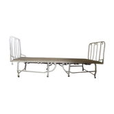 Banquette vintage en fer forgé, pliante type lit d'appoint