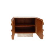 Buffet de style brutaliste en bois et marbre de Sienne, Italie