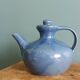 Blue glazed ceramic teapot signed