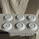 Set of 6 vintage dessert plates made in Poland with a plant motif.