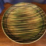 Grand plat en ceramique annees 60 vintage tons vert et jaune faience st clement