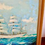 Peinture maritime originale – “Statsraad Lehmkuhl”, voile norvégienne
